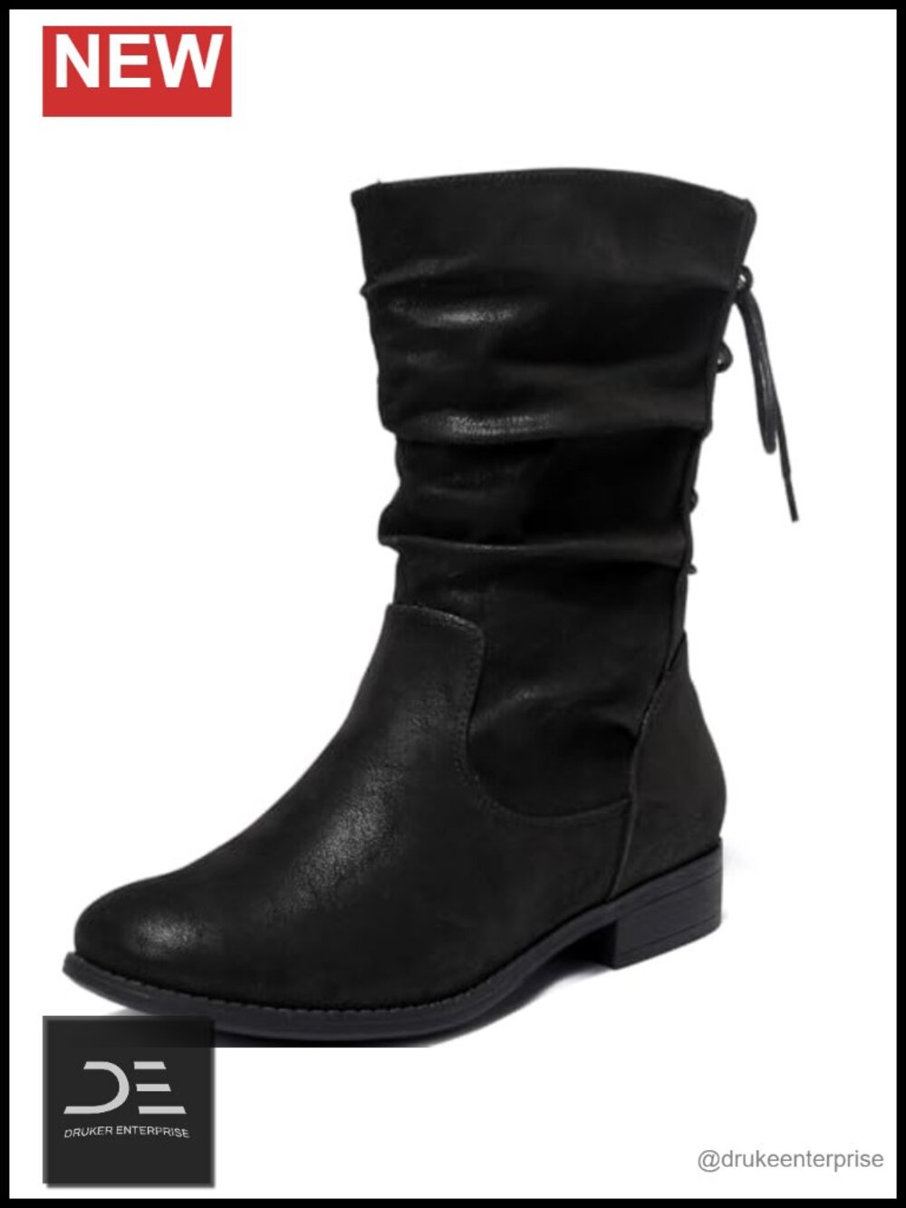 Extra Wide Calf Memory Foam Ankle Booties Low Heel Side Zipper Winter Boots